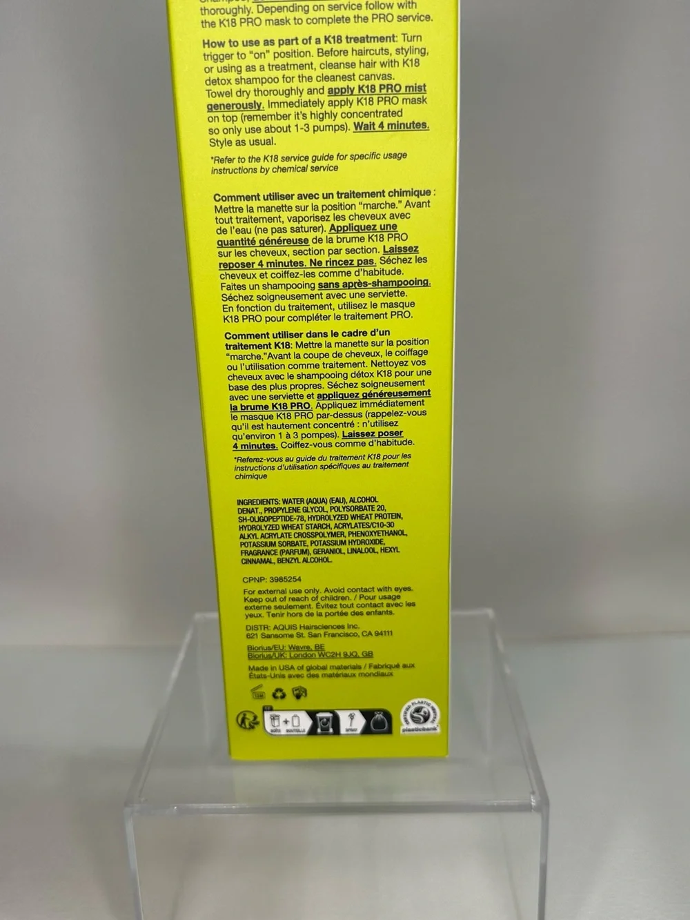 K18 Biomimetic Hairscience Professional Repair Hair Mist — Lime Green